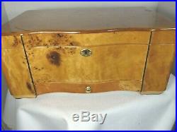 Wooden Birds Eye Maple Wood Humidor Cigar Box with drawers & KEYS GORGEOUS