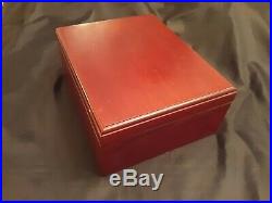Wooden Cedar Lined Empty Cigar Box Hygrometer Humidor 12 x 10 x 5 Preowned