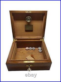 Wooden Cigar Humidor Box with Hygrometer With Key