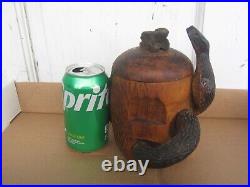 Wooden Human Skull Snake Frog Folk Art Tobacco Humidor For Cigarettes Cigar