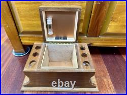 Wooden Humidor and Pipe Holder with 6 Wooden Pipes Wooden Humidor and Pipe Holder with 6 Wooden Pipes