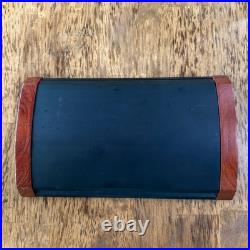 WorldCom! Cigar Travel Humidor Case Havana Mist Black Metal & Wood Portable