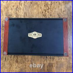 WorldCom! Cigar Travel Humidor Case Havana Mist Black Metal & Wood Portable