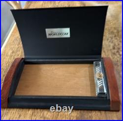WorldCom! Cigar Travel Humidor Case Havana Mist Black Metal & Wood Portable