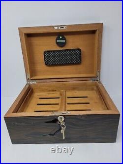 XIKAR Wood Humidor digital humidity measurements Cigar Storage Hidden Lock